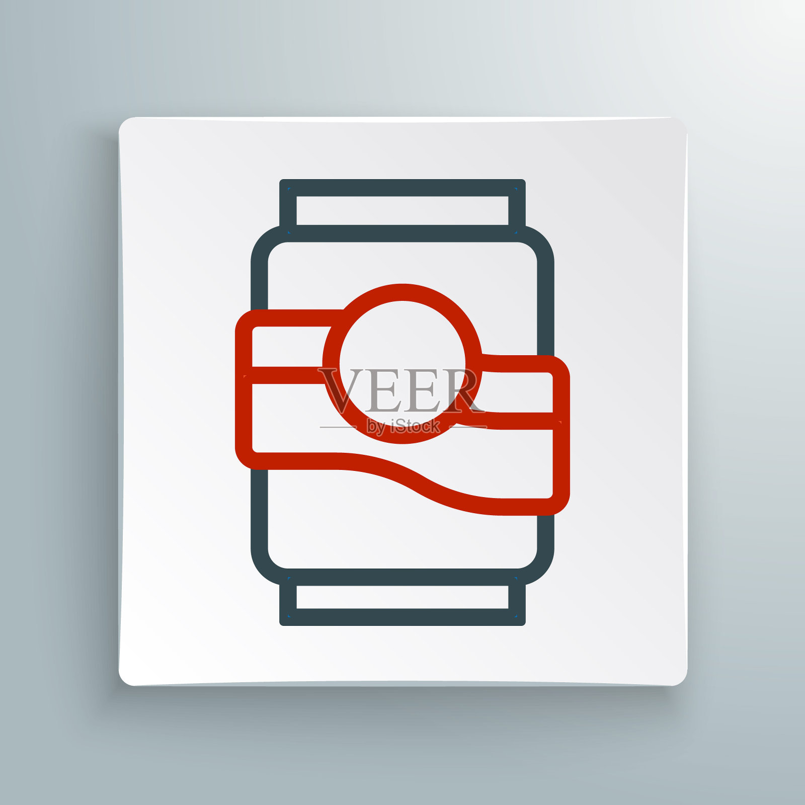 线苏打罐图标孤立在白色背景上。色彩斑斓的轮廓的概念。向量图标素材