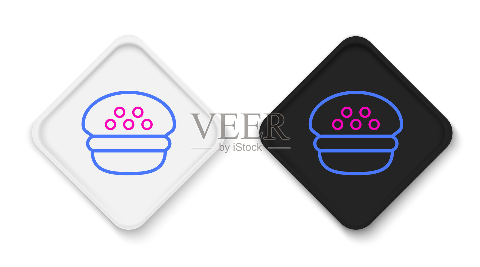 线出租车司机帽图标孤立在白色背景上。色彩斑斓的轮廓的概念。向量图标素材