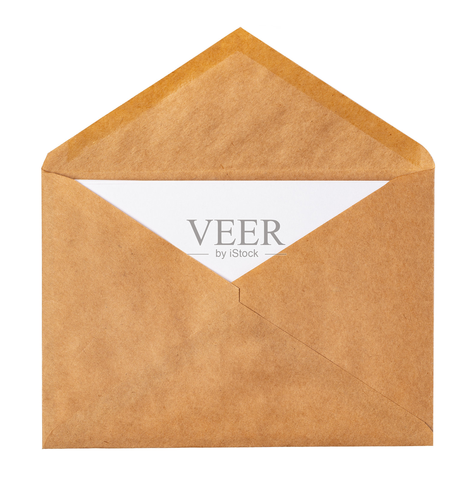 回收牛皮纸信封孤立的白色背景照片摄影图片