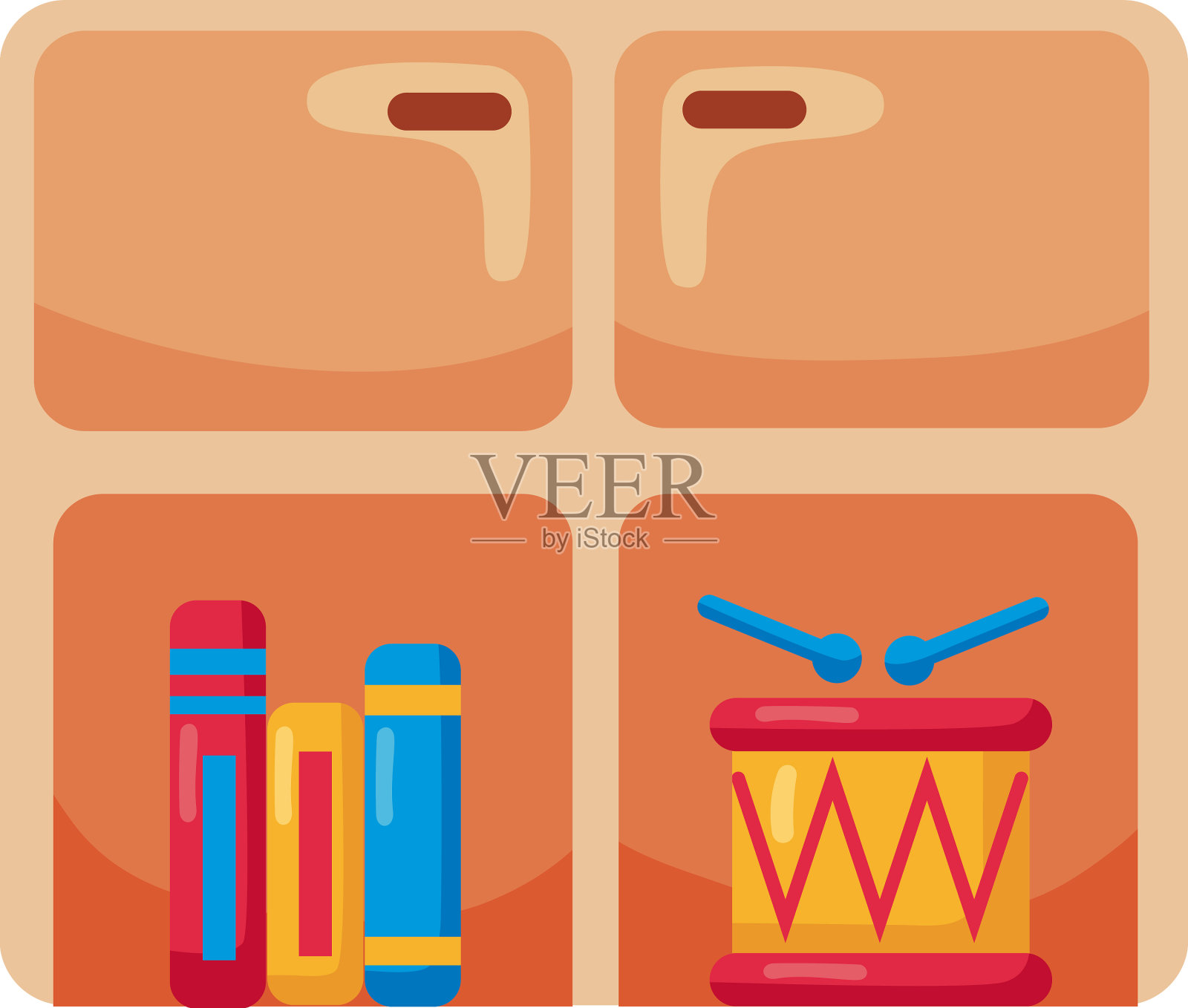 带玩具的幼儿园货架设计元素图片