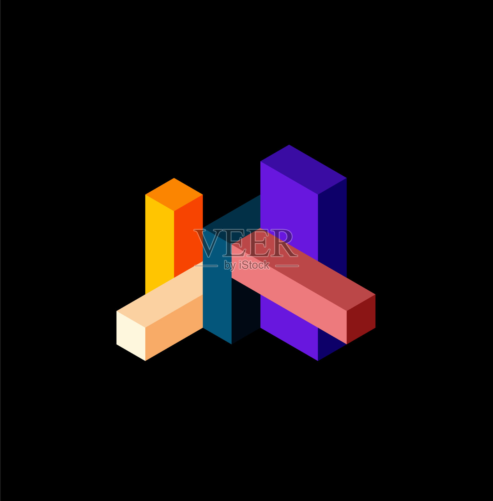 抽象背景三维立方体立方元素和插画图片素材