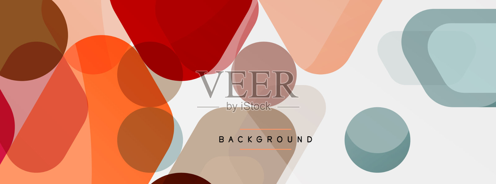 彩色气泡和圆形几何形状上插画图片素材