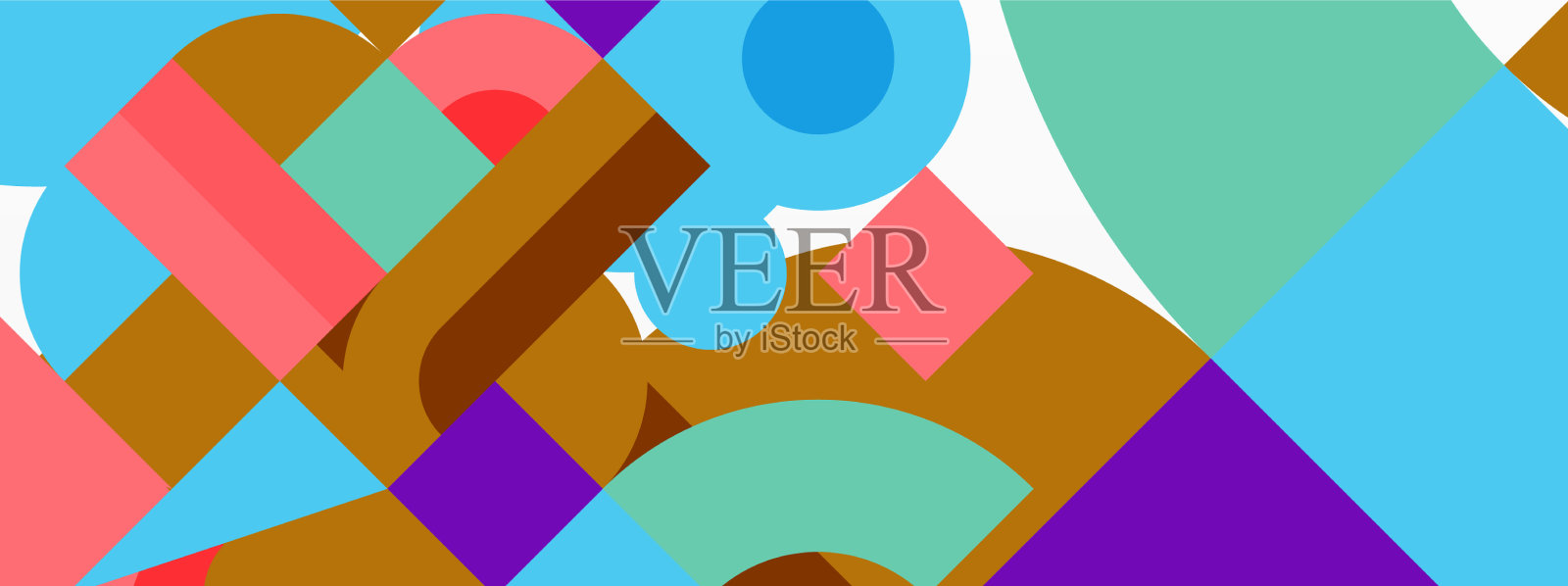 圆形和方形的几何背景圆形插画图片素材