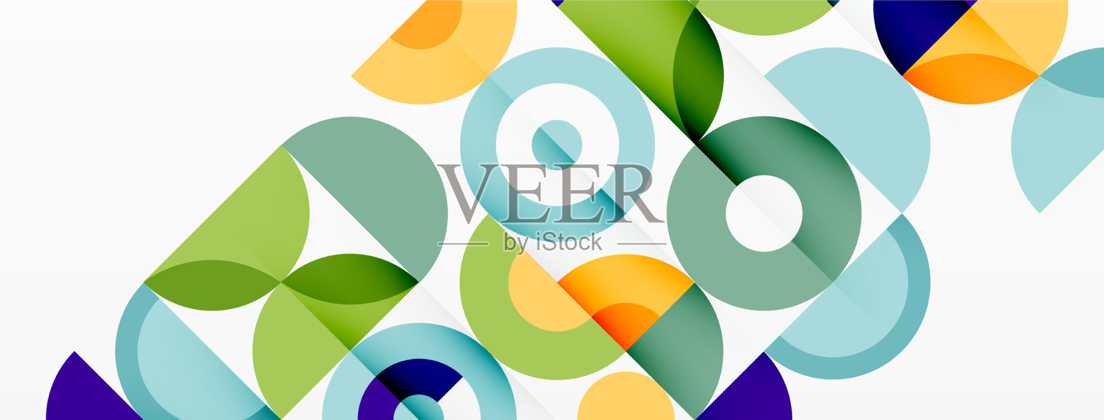 彩色圆抽象背景模板插画图片素材