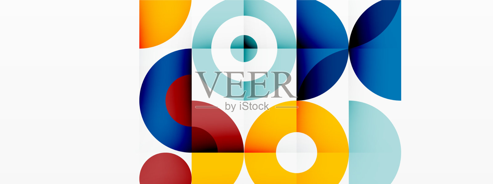 彩色圆抽象背景模板插画图片素材