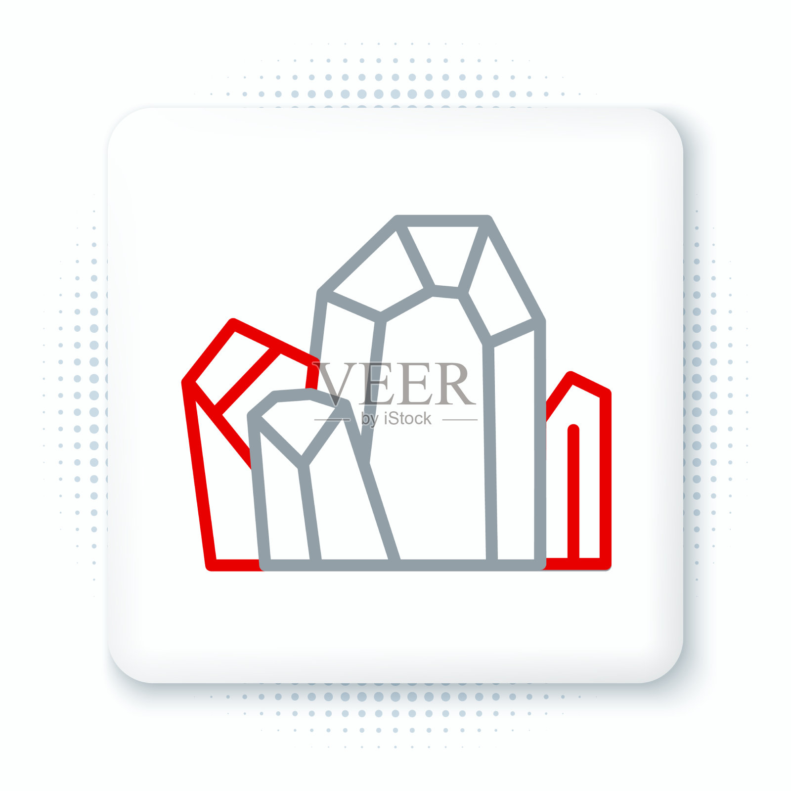 线宝石石图标孤立在白色背景上插画图片素材