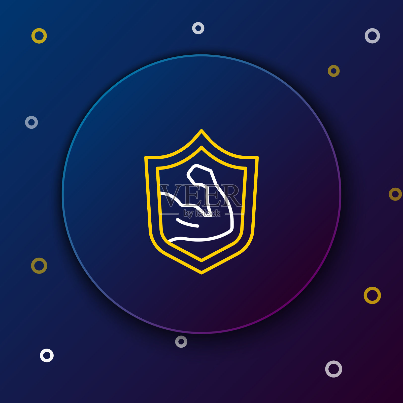 线条健美者显示他的肌肉图标孤立插画图片素材