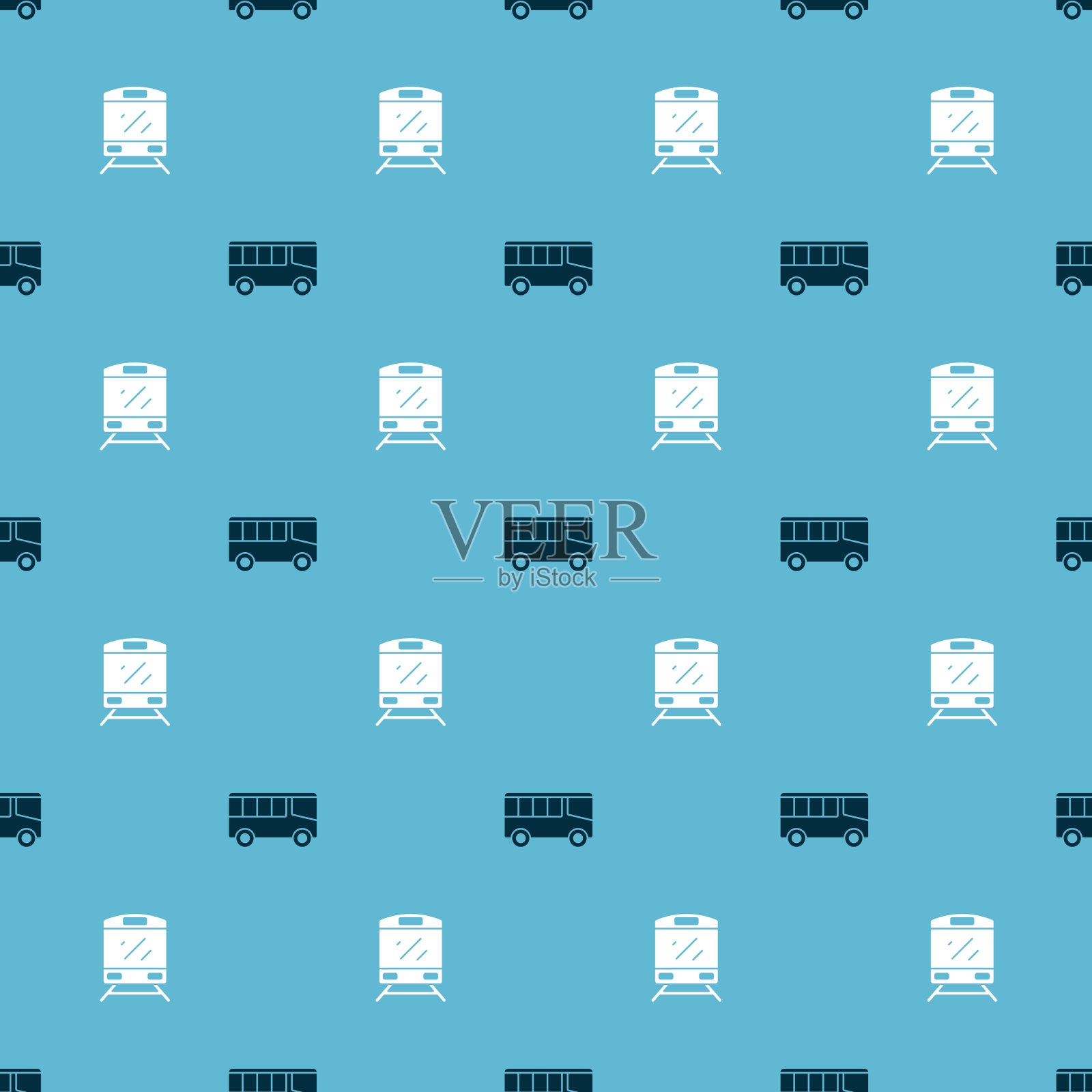 设置巴士和火车无缝模式图标素材