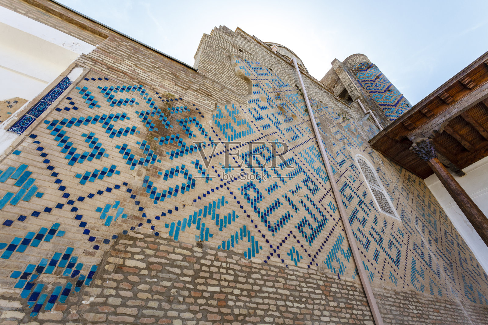 在Shahrisabz, Qashqadaryo，乌兹别克斯坦，中亚的Kok Gumbaz清真寺外照片摄影图片