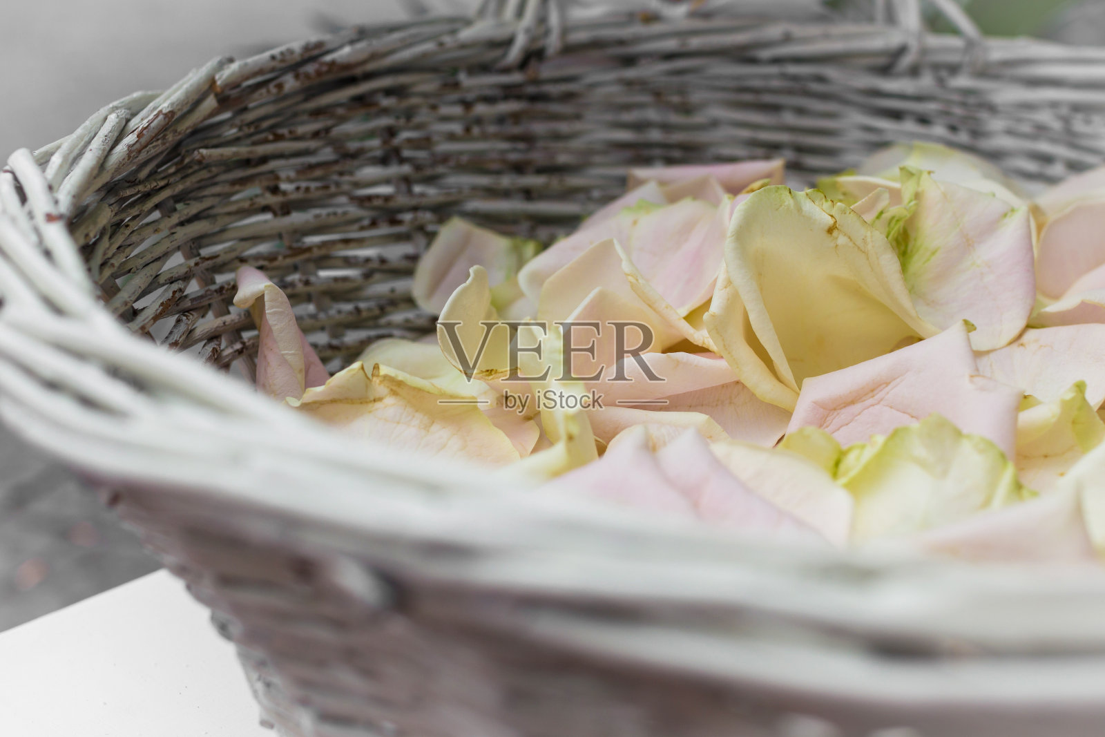 玫瑰花瓣篮照片摄影图片