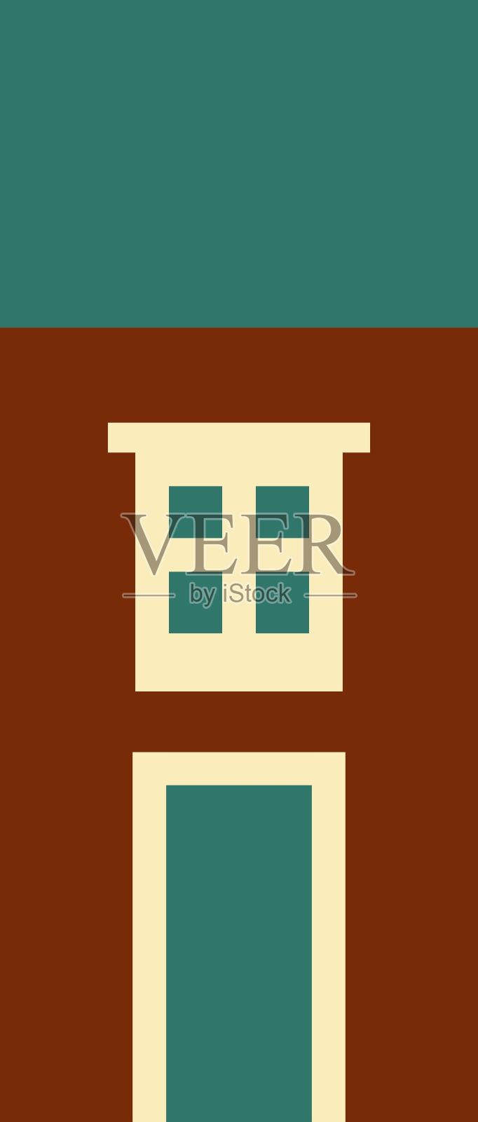 矢量插图复古风格的房子在平面风格。插画图片素材