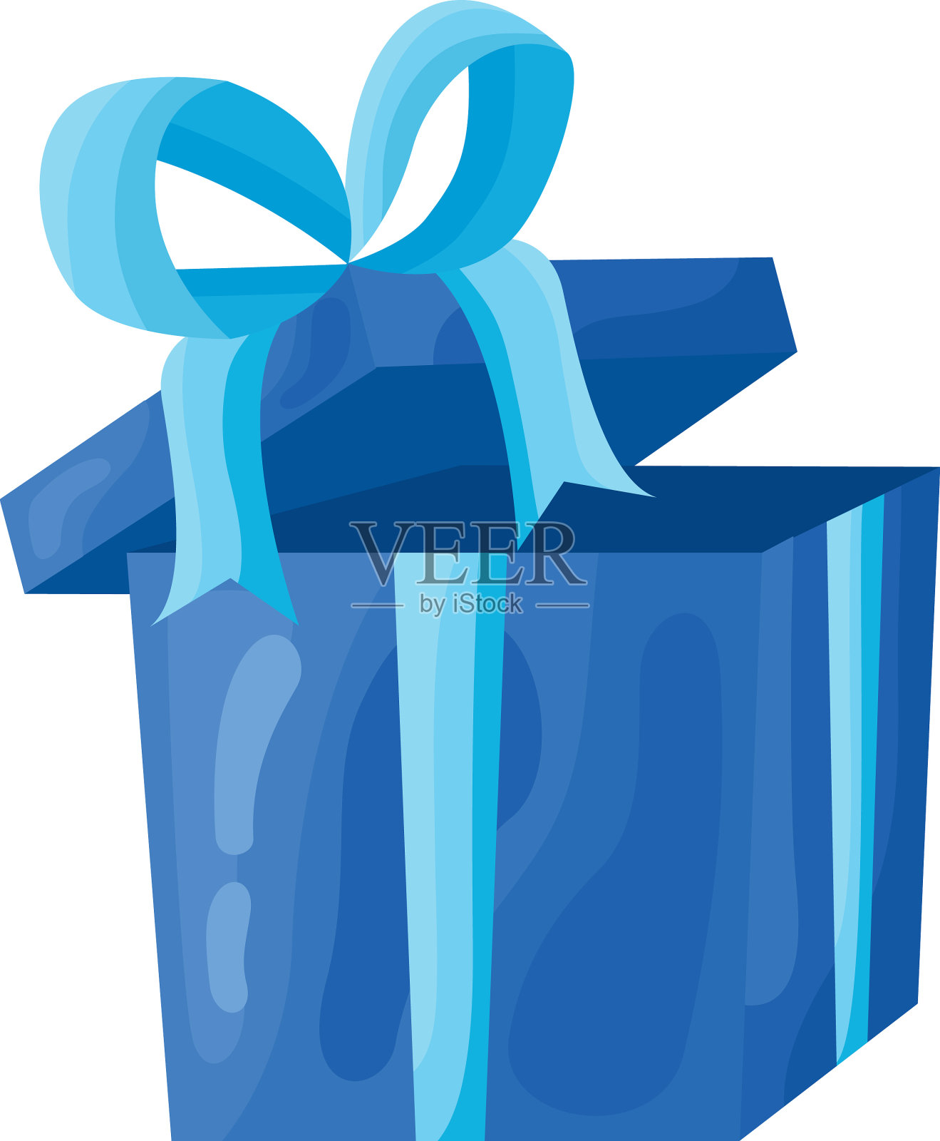 打开蓝色的礼物设计元素图片