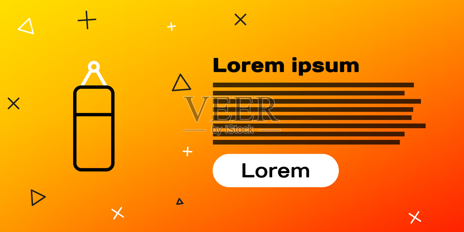 线沙袋图标孤立在黄色上插画图片素材