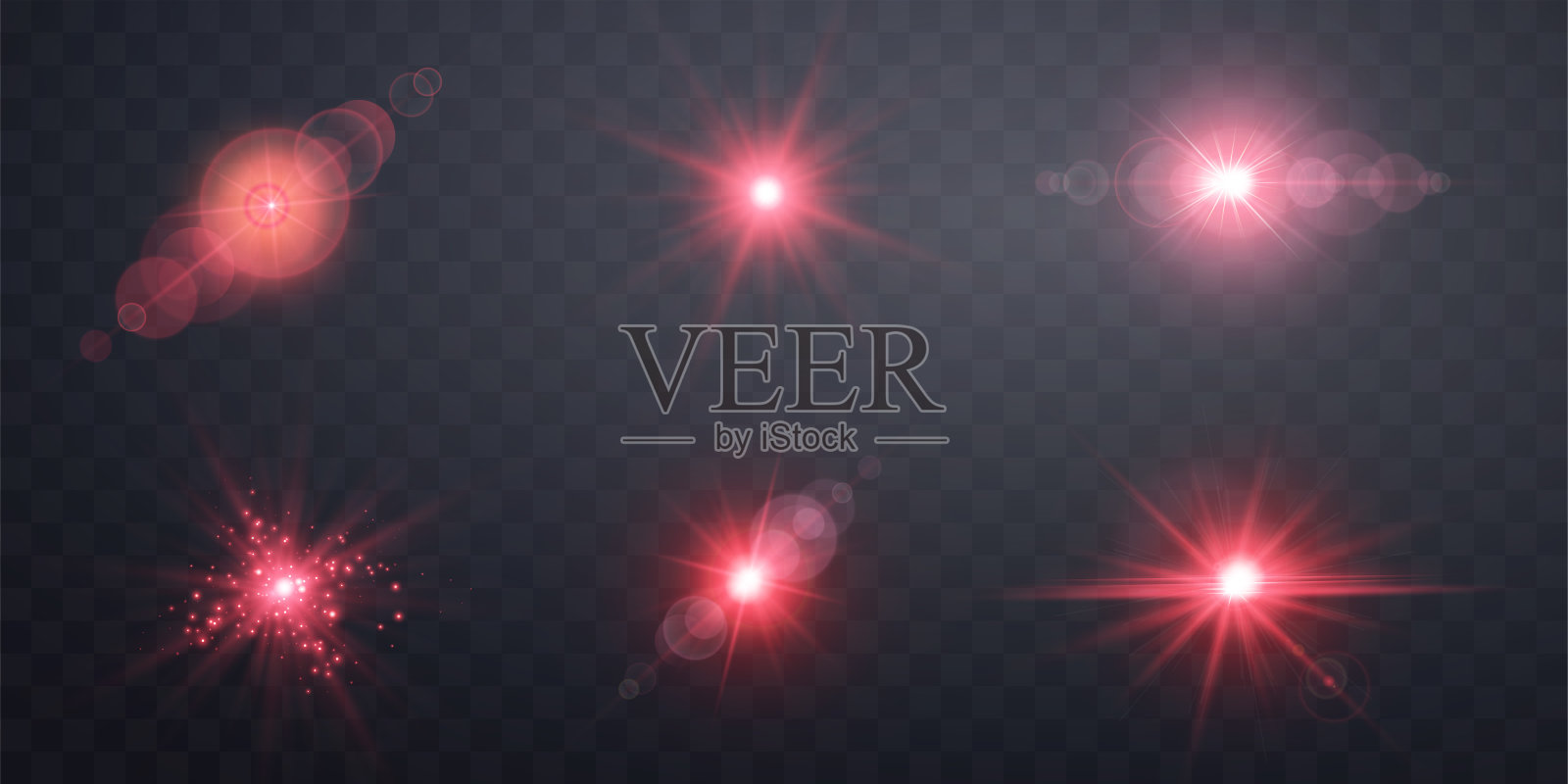 银色镜头照明镜。 孤立的透明背景。阳光闪烁着光芒，聚光和散景。灰色辉光闪耀效果。矢量插图。插画图片素材