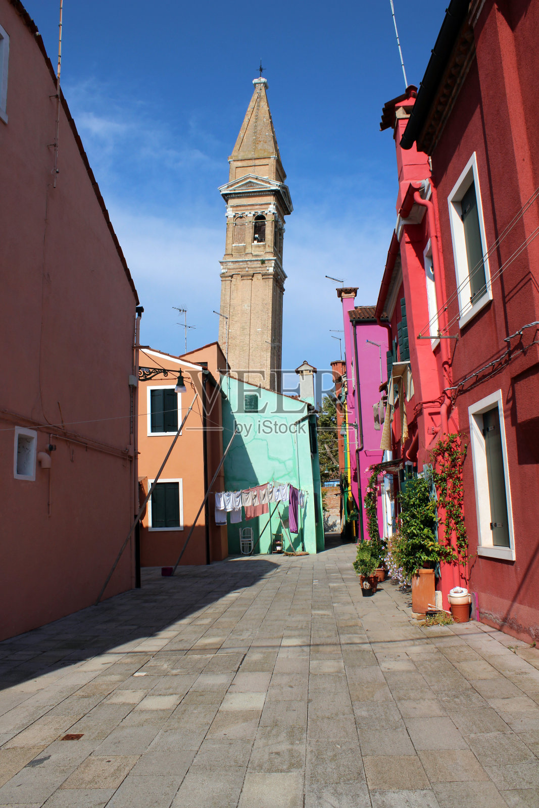 意大利威尼斯布拉诺的小街照片摄影图片