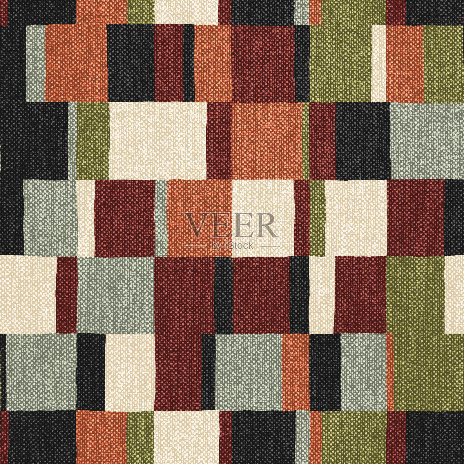 Grunge无缝纹理与民族图案，织物纹理，地毯波西米亚风格设计，3d插图照片摄影图片