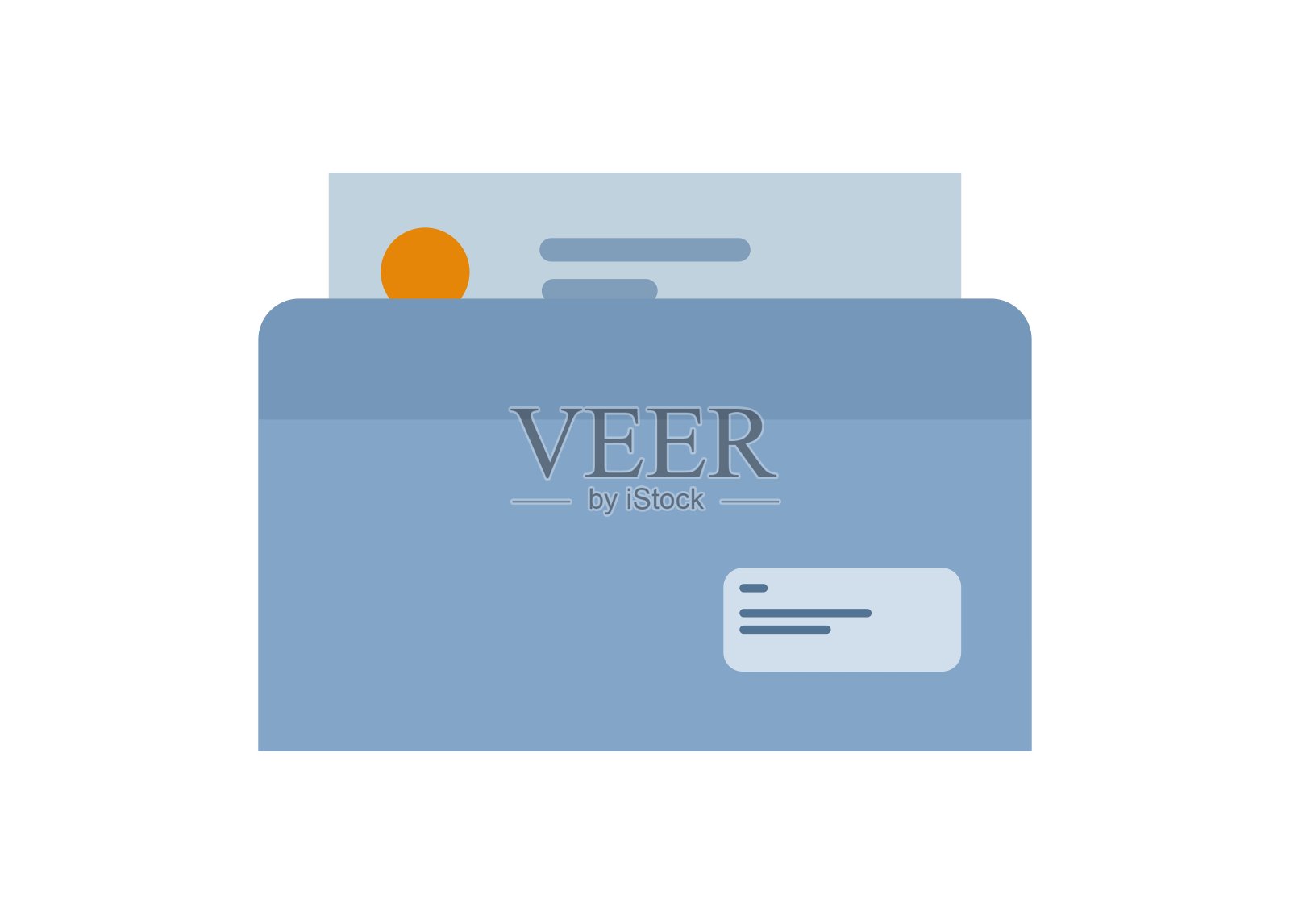 信件装在打开的信封里。前视图。简单的平面插图。插画图片素材