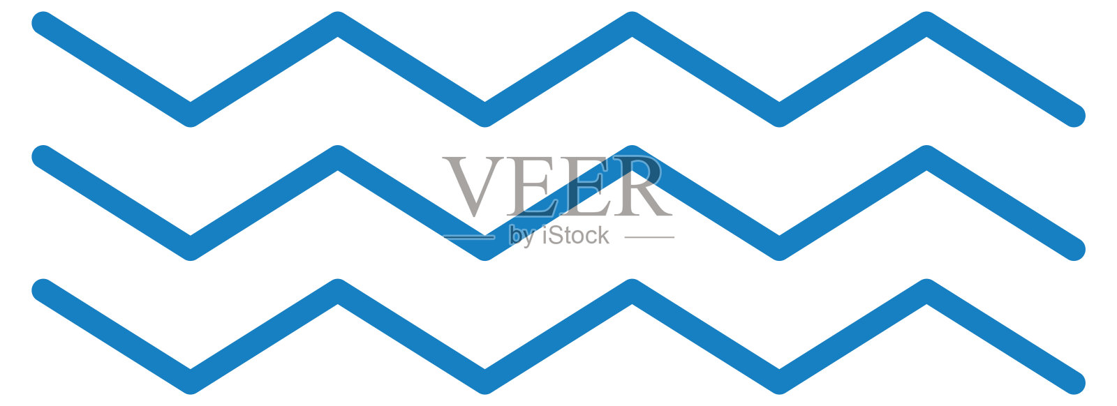 蓝色的锯齿形线。简单的几何图案插画图片素材