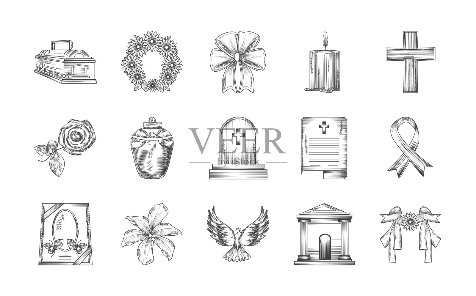 葬礼仪式服务插画图片素材