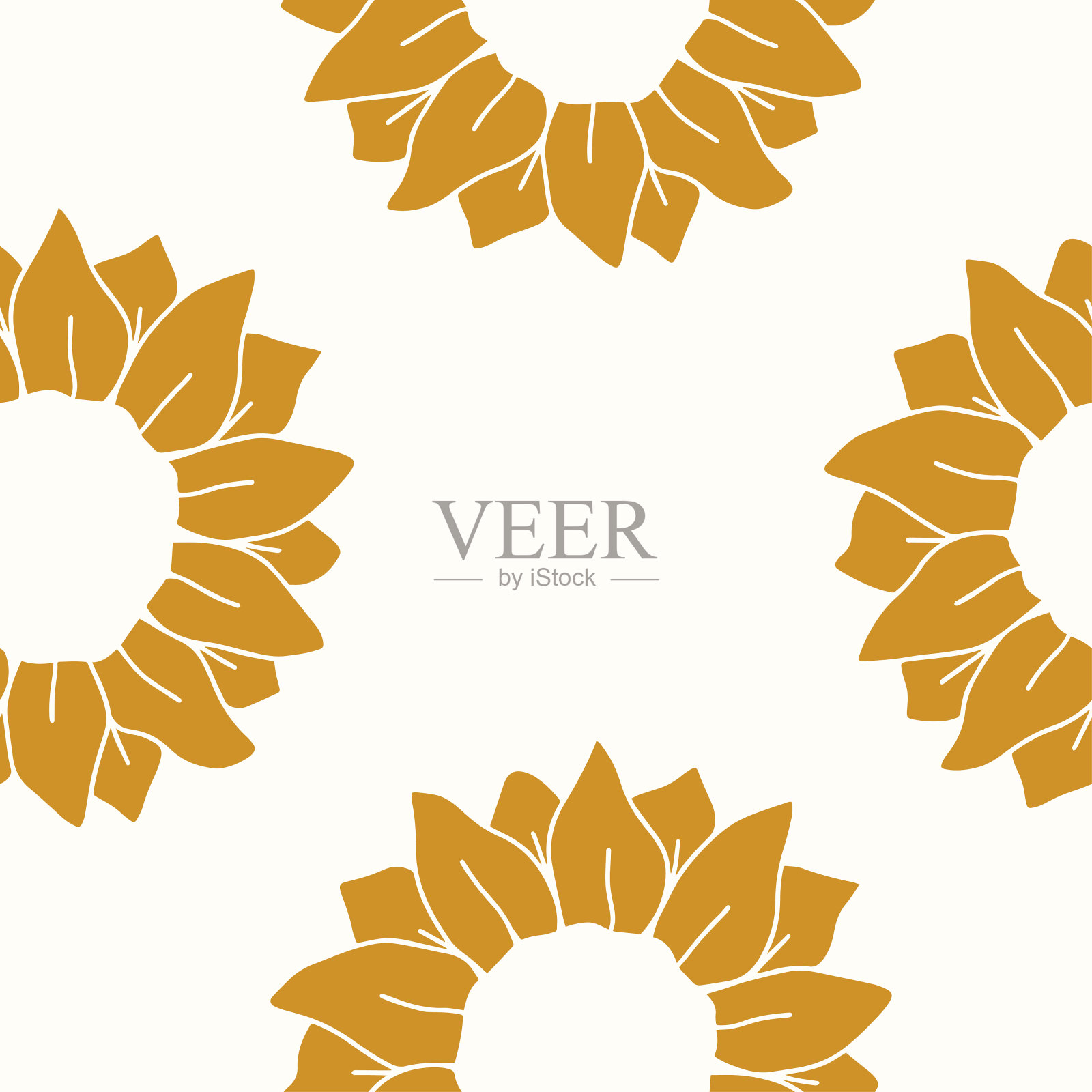 向日葵无缝图案矢量插图。插画图片素材