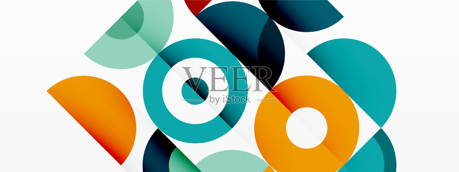 彩色圆圈抽象背景最小插画图片素材