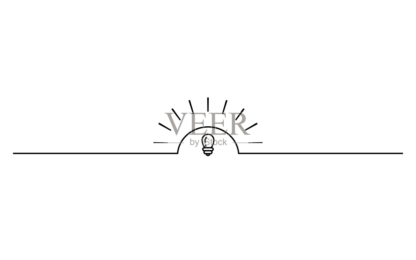 简单的标题装饰，装饰规则，发光的灯泡插画图片素材