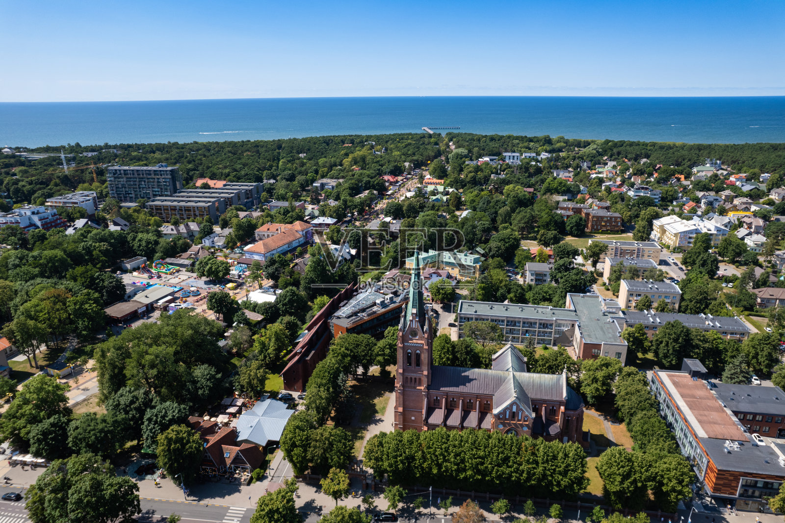 立陶宛阳光明媚的度假胜地帕兰加全景照片摄影图片