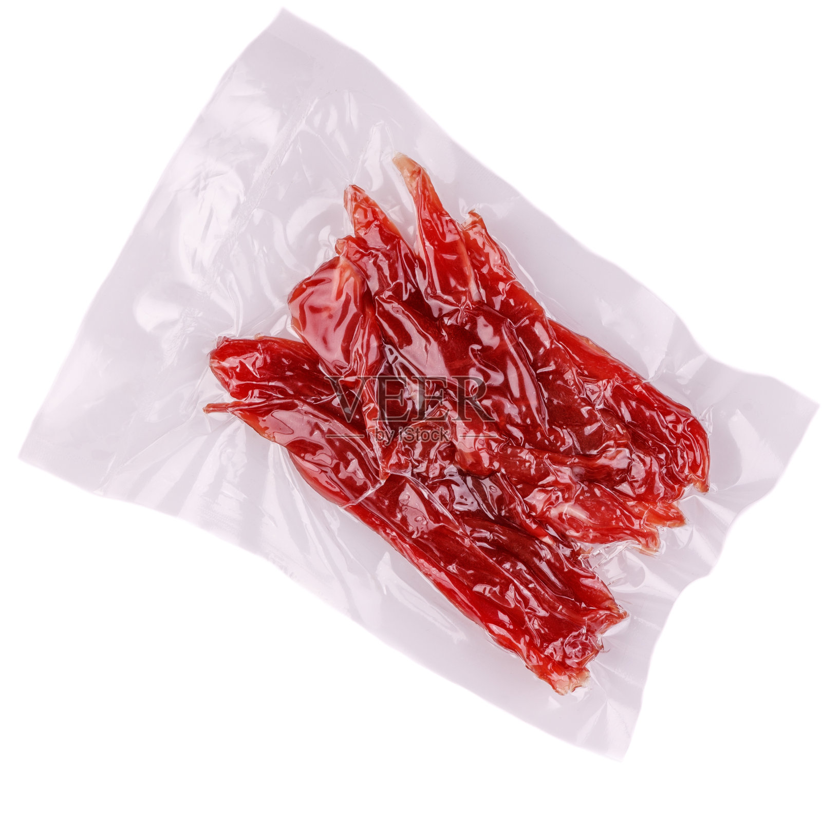 牛肉干在餐厅菜单的白色背景照片摄影图片