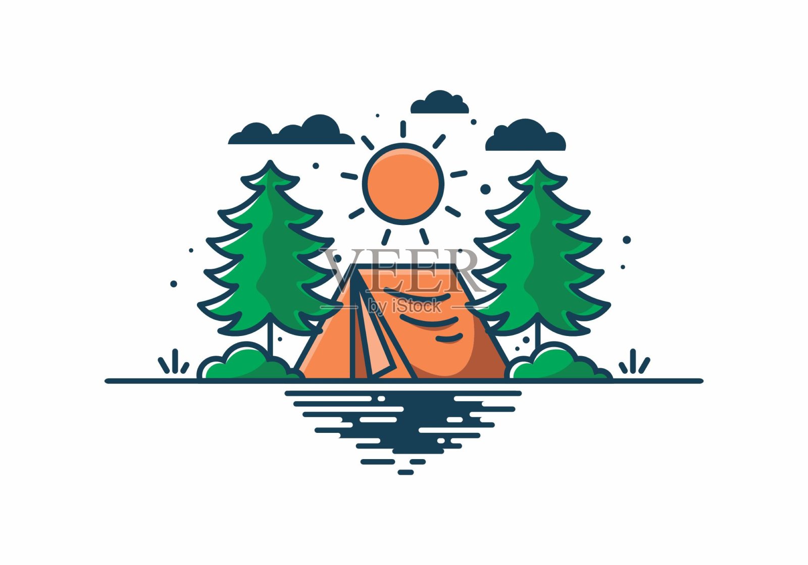 有趣的野营与帐篷插图插画图片素材