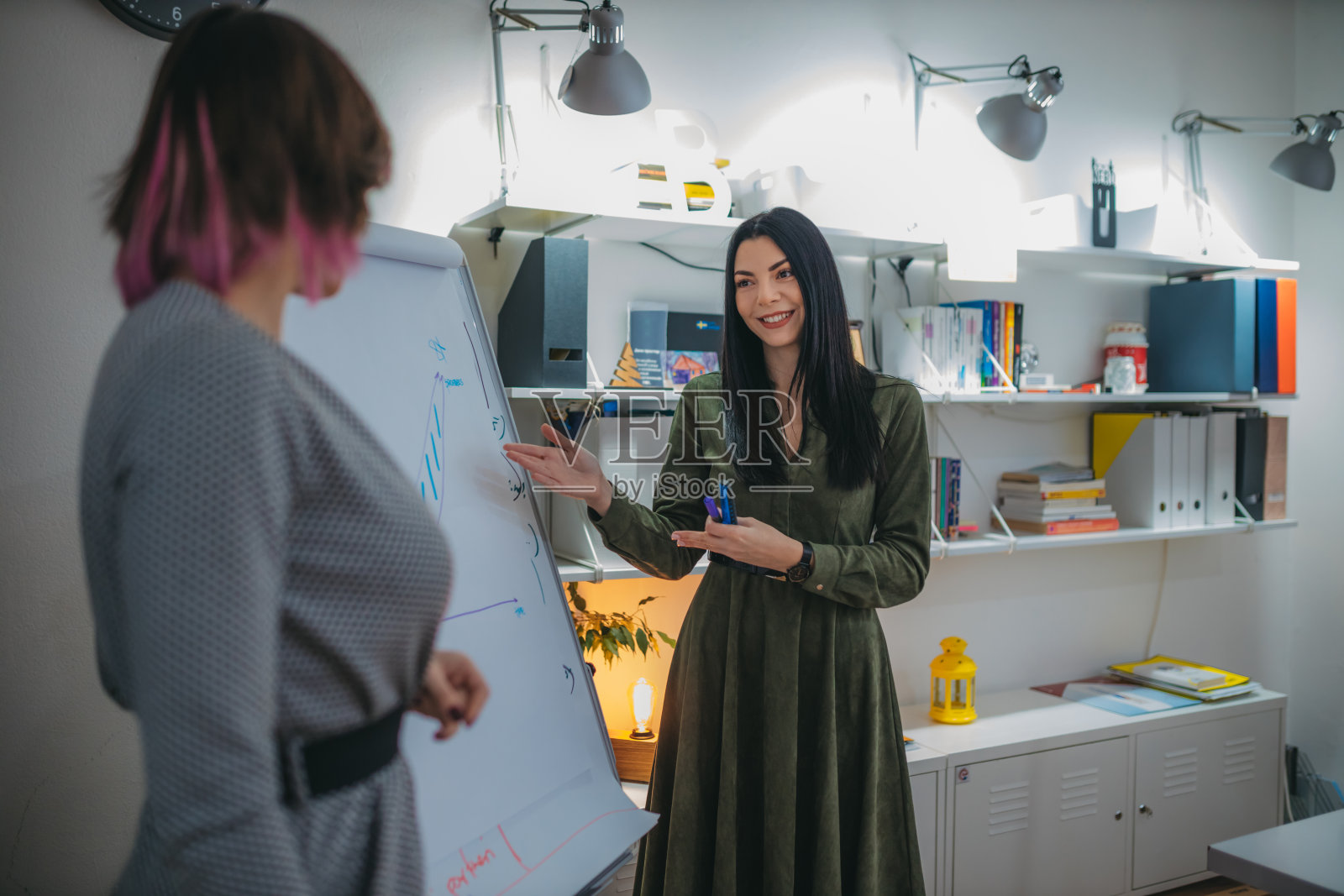 两位女商人正在为她们的新生意制定策略照片摄影图片