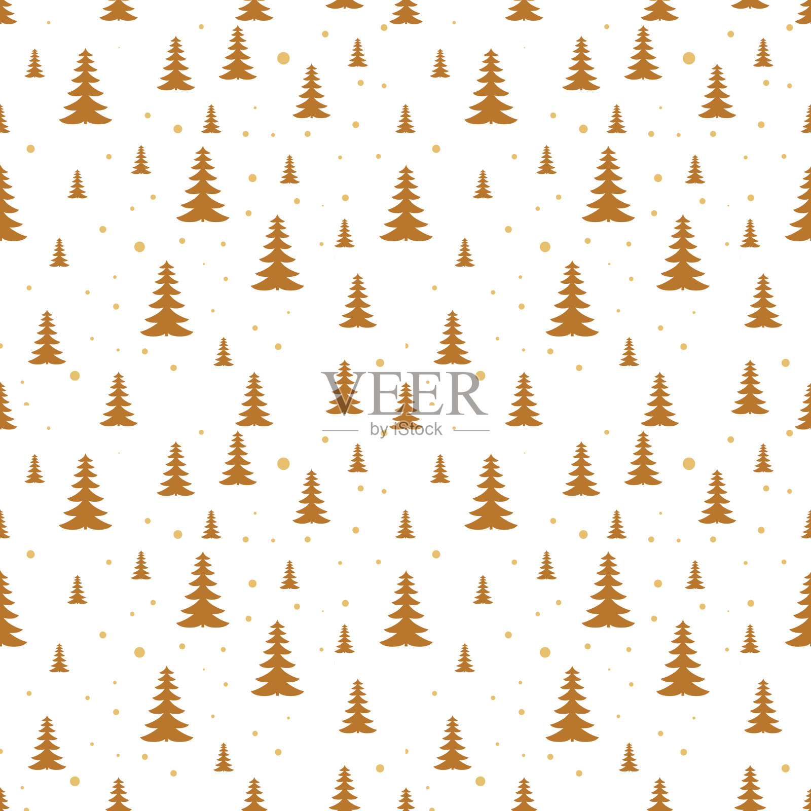手绘圣诞树无缝图案，素描新年树印花，涂鸦重复的圣诞冷杉背景，涂鸦冬季森林壁纸，noel织物，圣诞树包装无缝设计插画图片素材