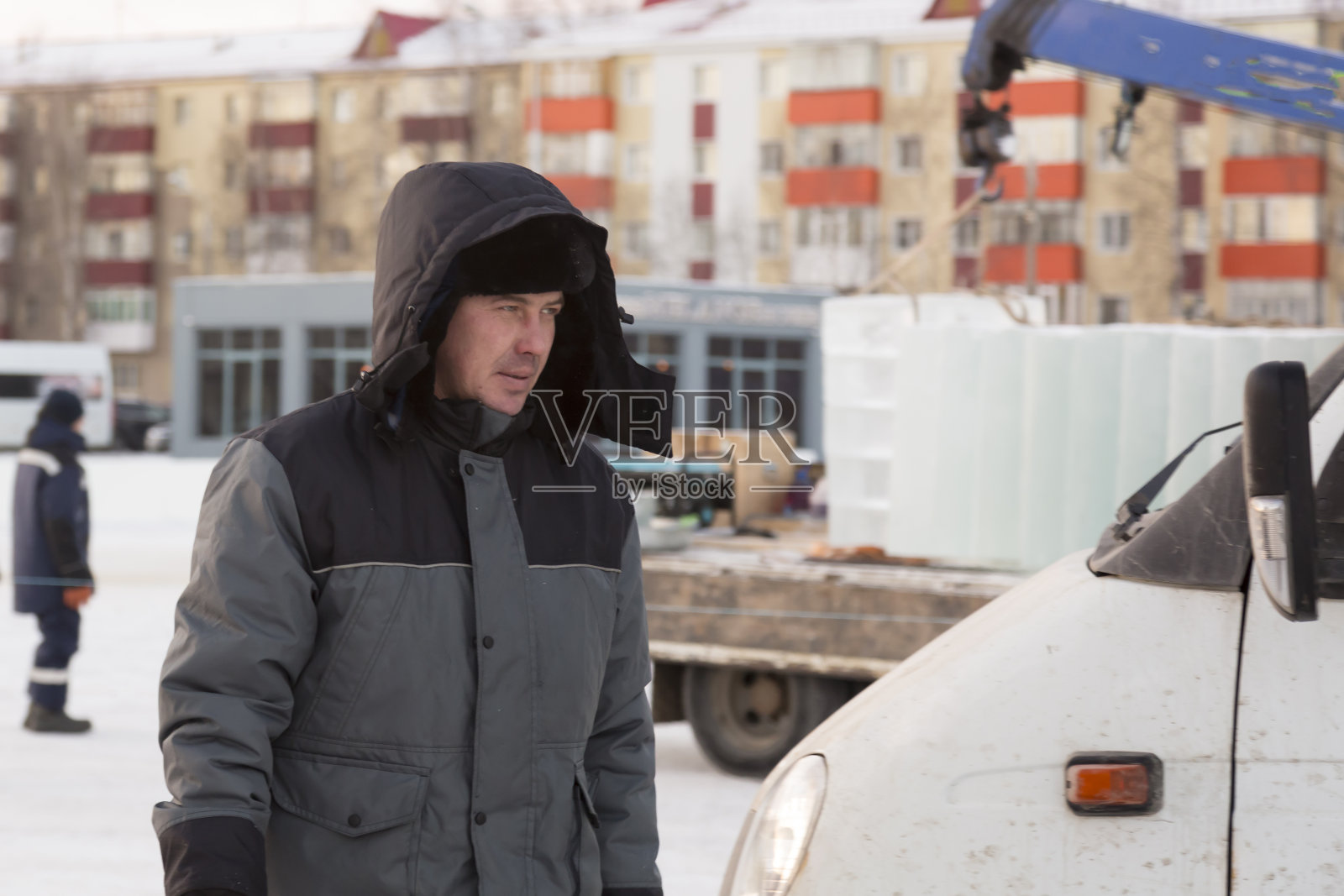 一名建筑工地工人的肖像照片摄影图片