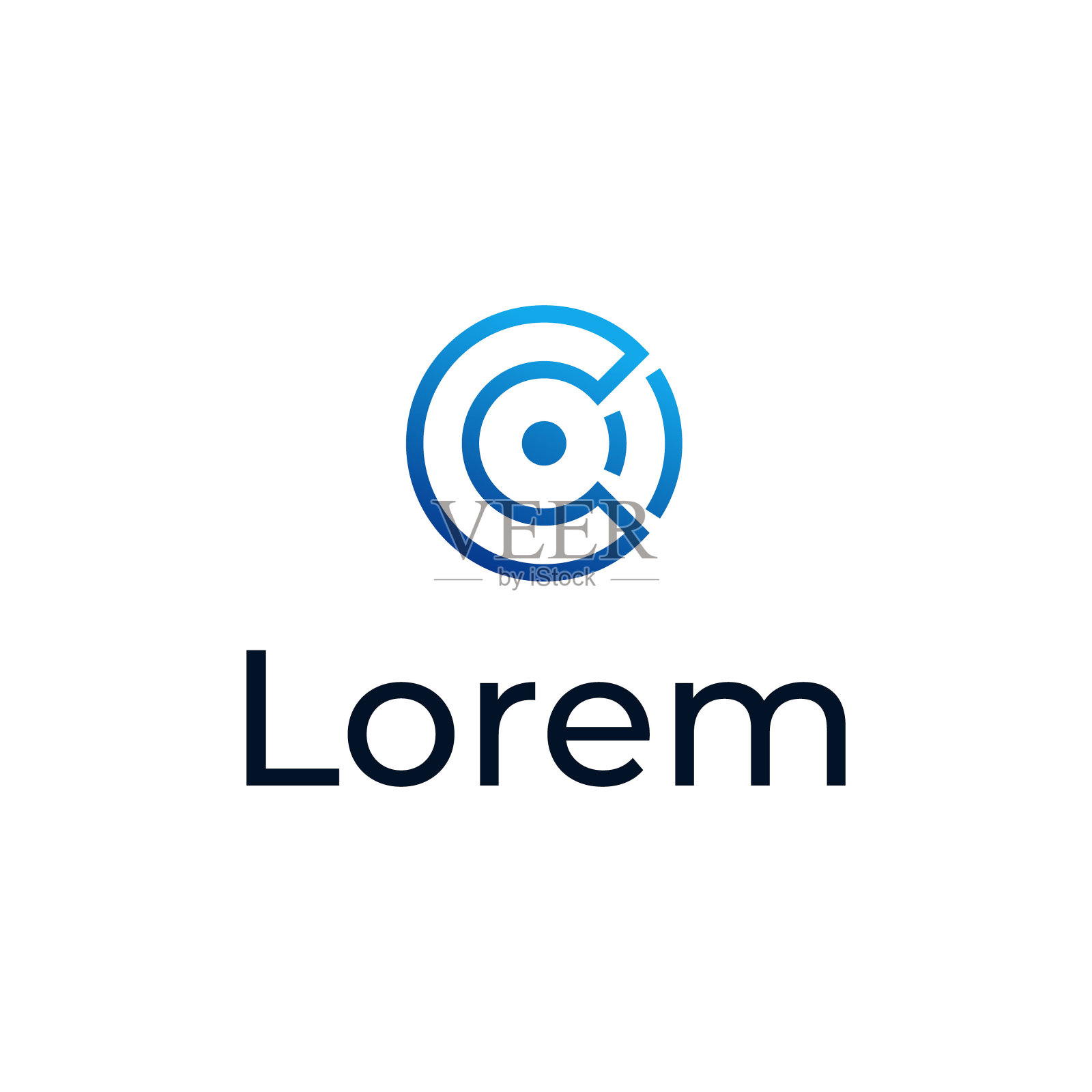 简单的初始C币加密Logo设计理念插画图片素材