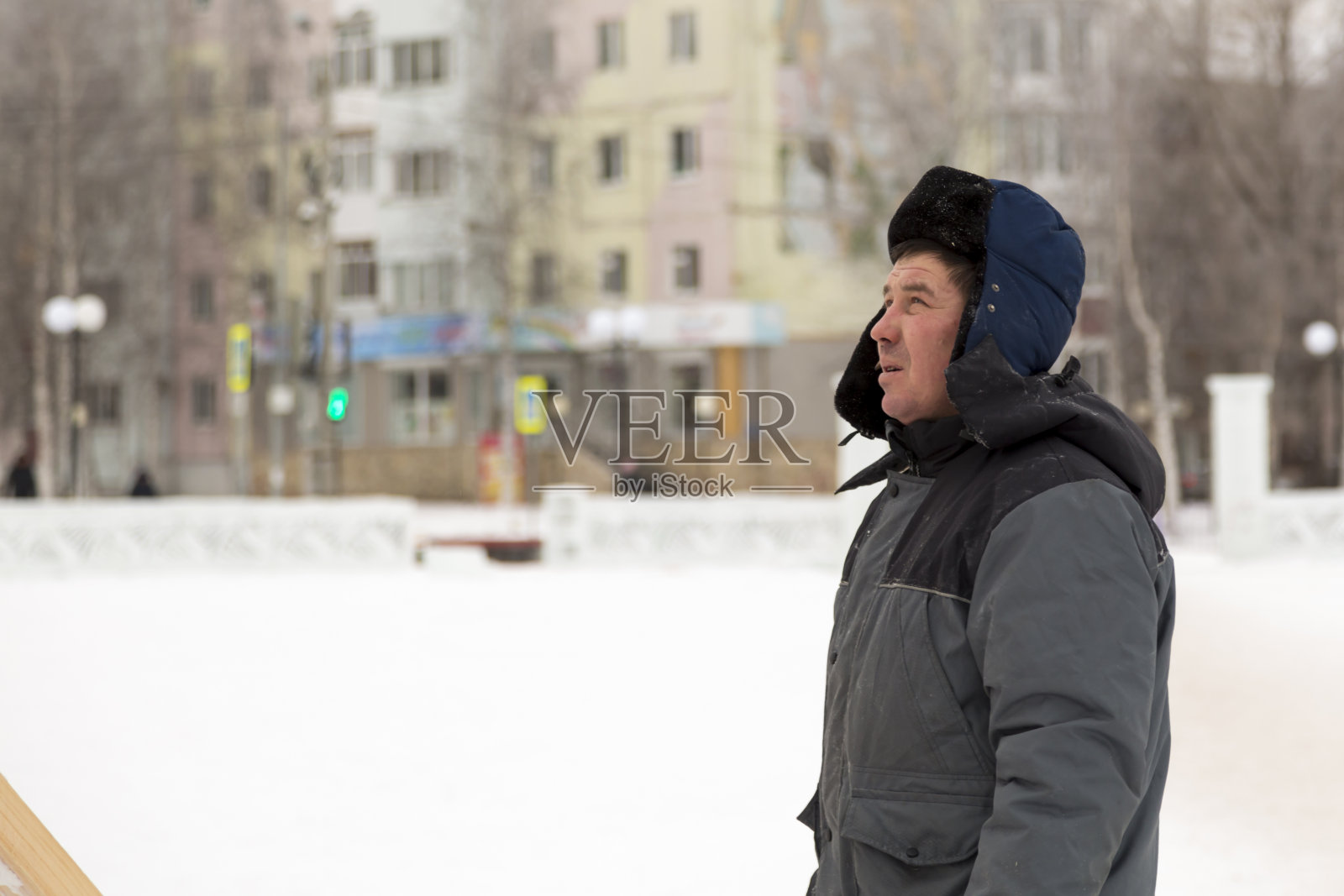 一名建筑工地工人的肖像照片摄影图片