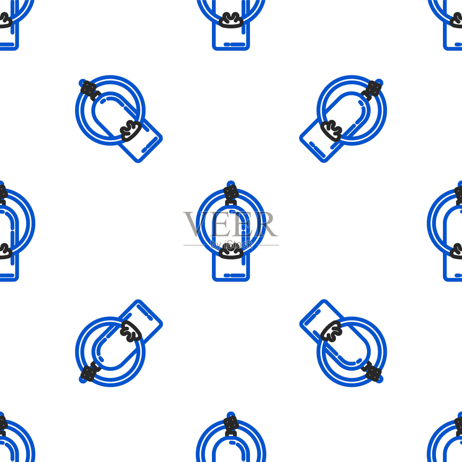 线Aqualung图标孤立无缝模式上的白色背景。潜水员用氧气罐。潜水设备。极限运动。运动设备。色彩斑斓的轮廓的概念。向量插画图片素材