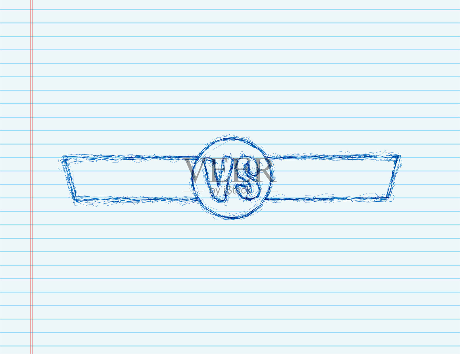 VS蓝色和红色的漫画设计。旗帜比赛，vs字母比赛对抗。向量股票插图插画图片素材