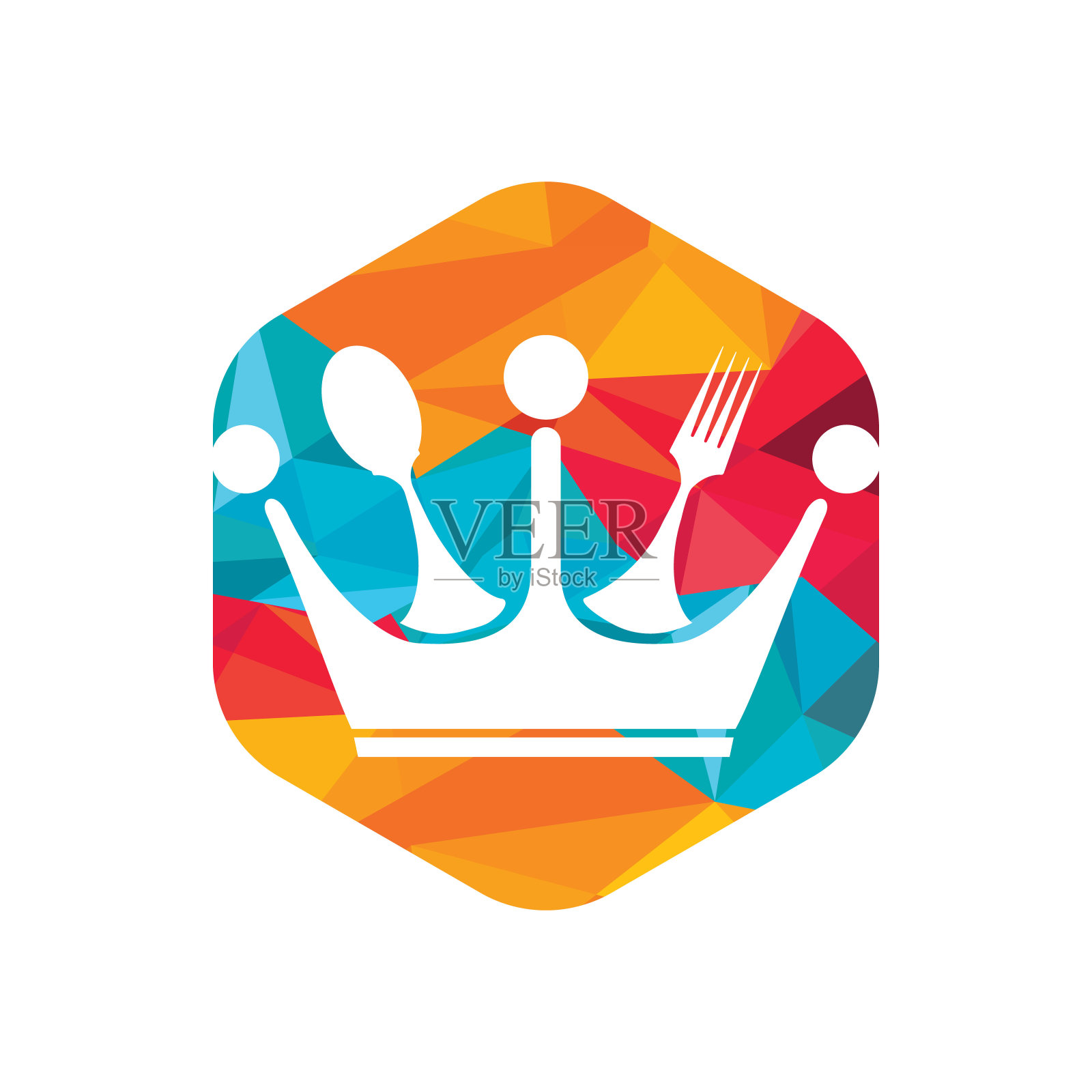 食品王国矢量符号设计。皇家食品符号概念。插画图片素材