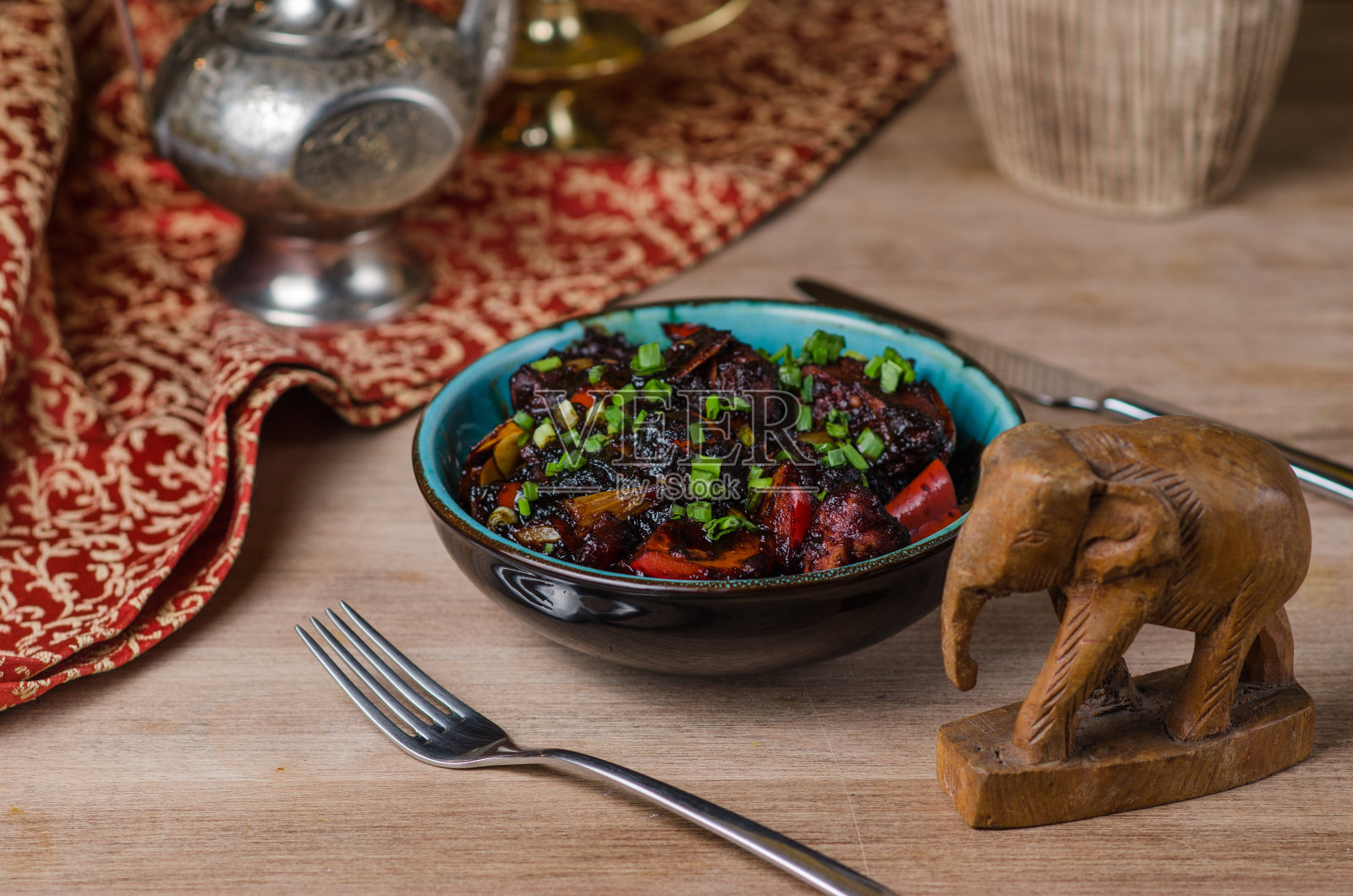 印度奶酪配蔬菜——一种印度菜照片摄影图片