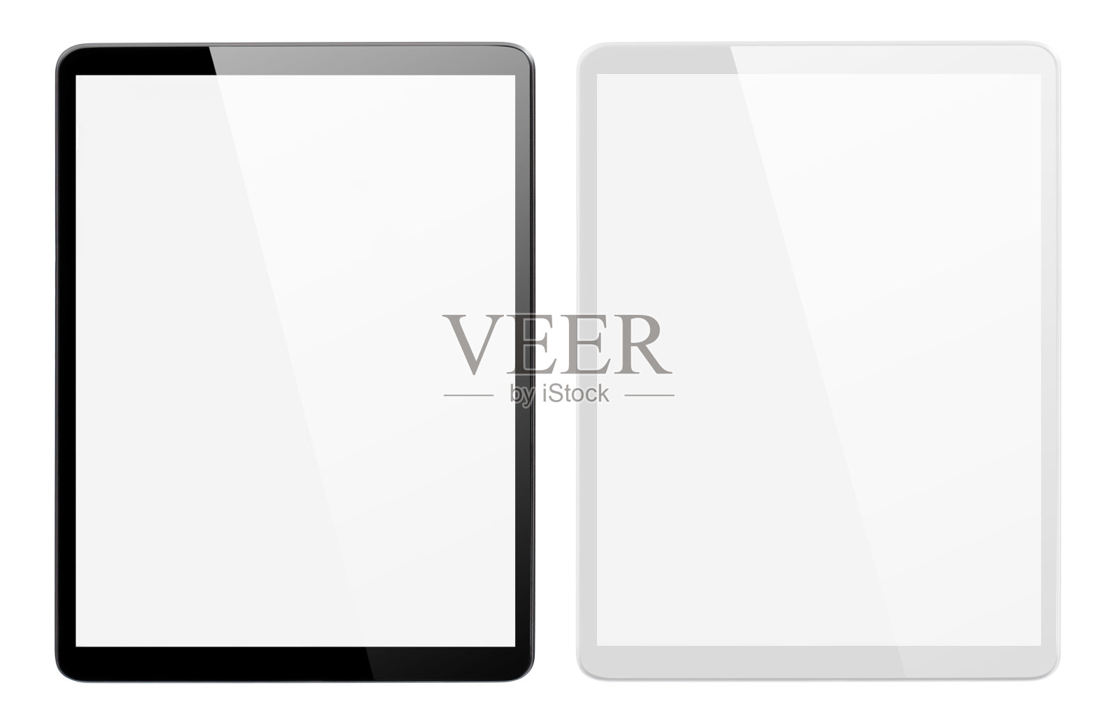 黑白平板电脑在白色上照片摄影图片