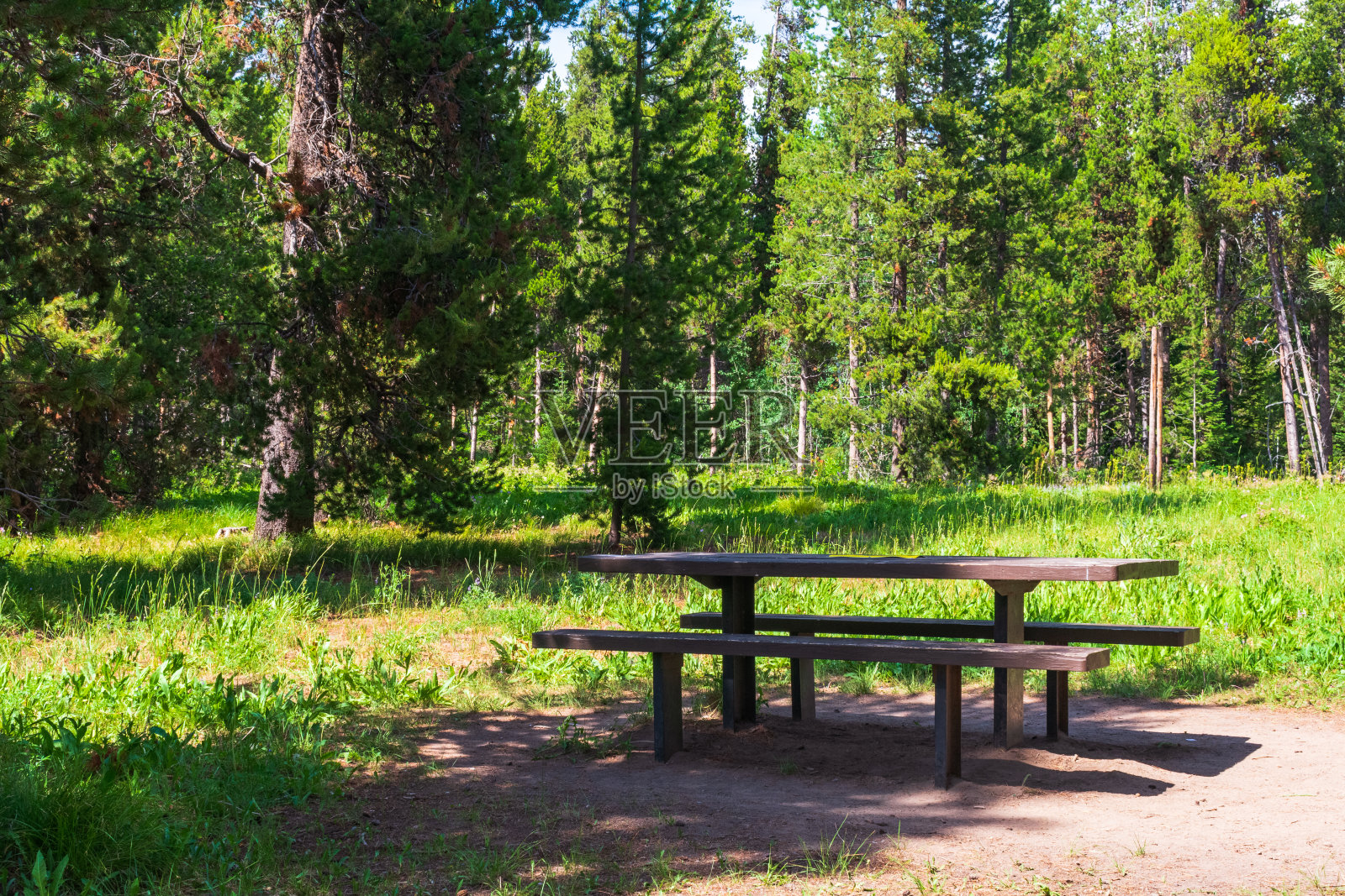 山林野餐桌照片摄影图片