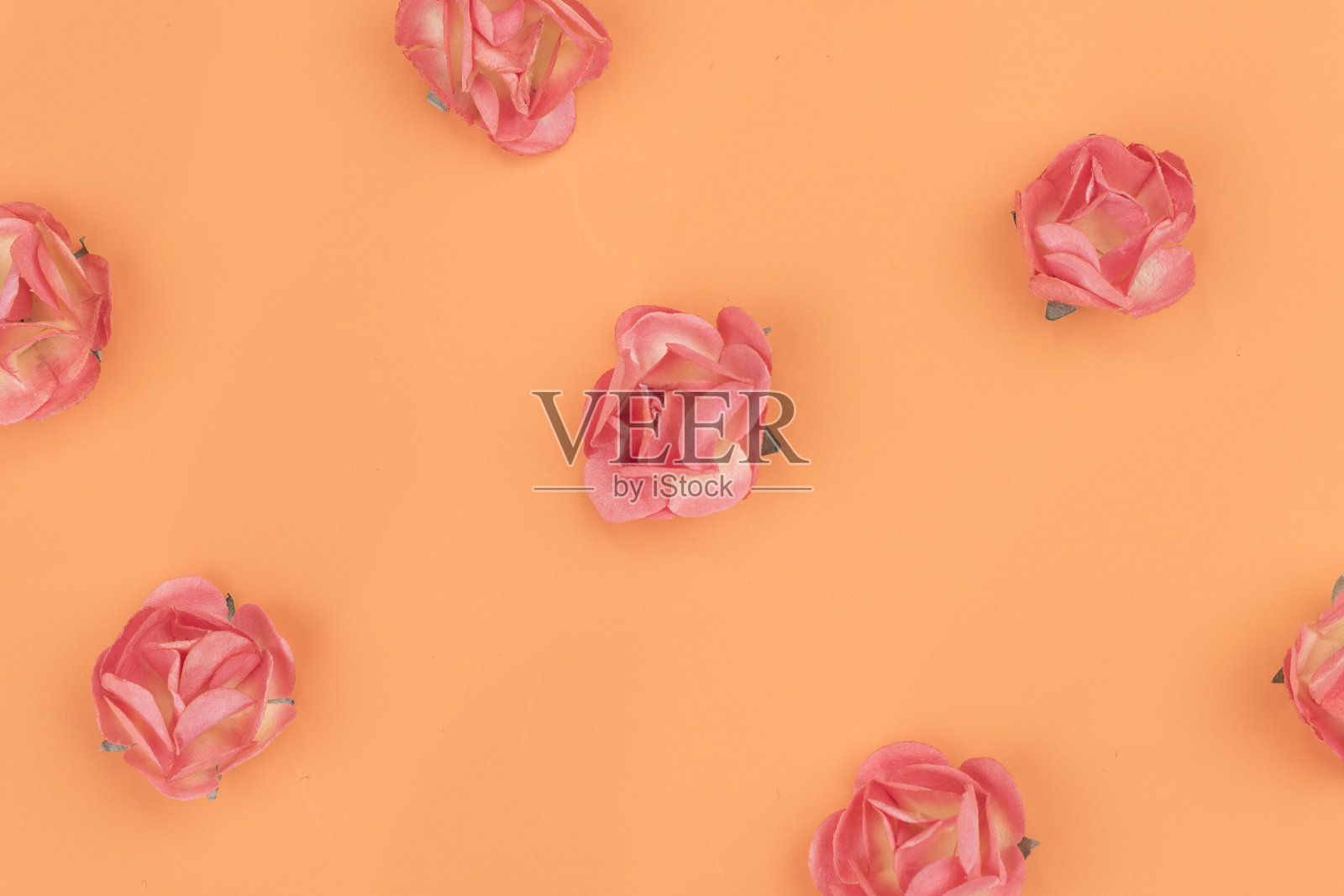 橙色的背景与橙色的花浮雕和纹理照片摄影图片