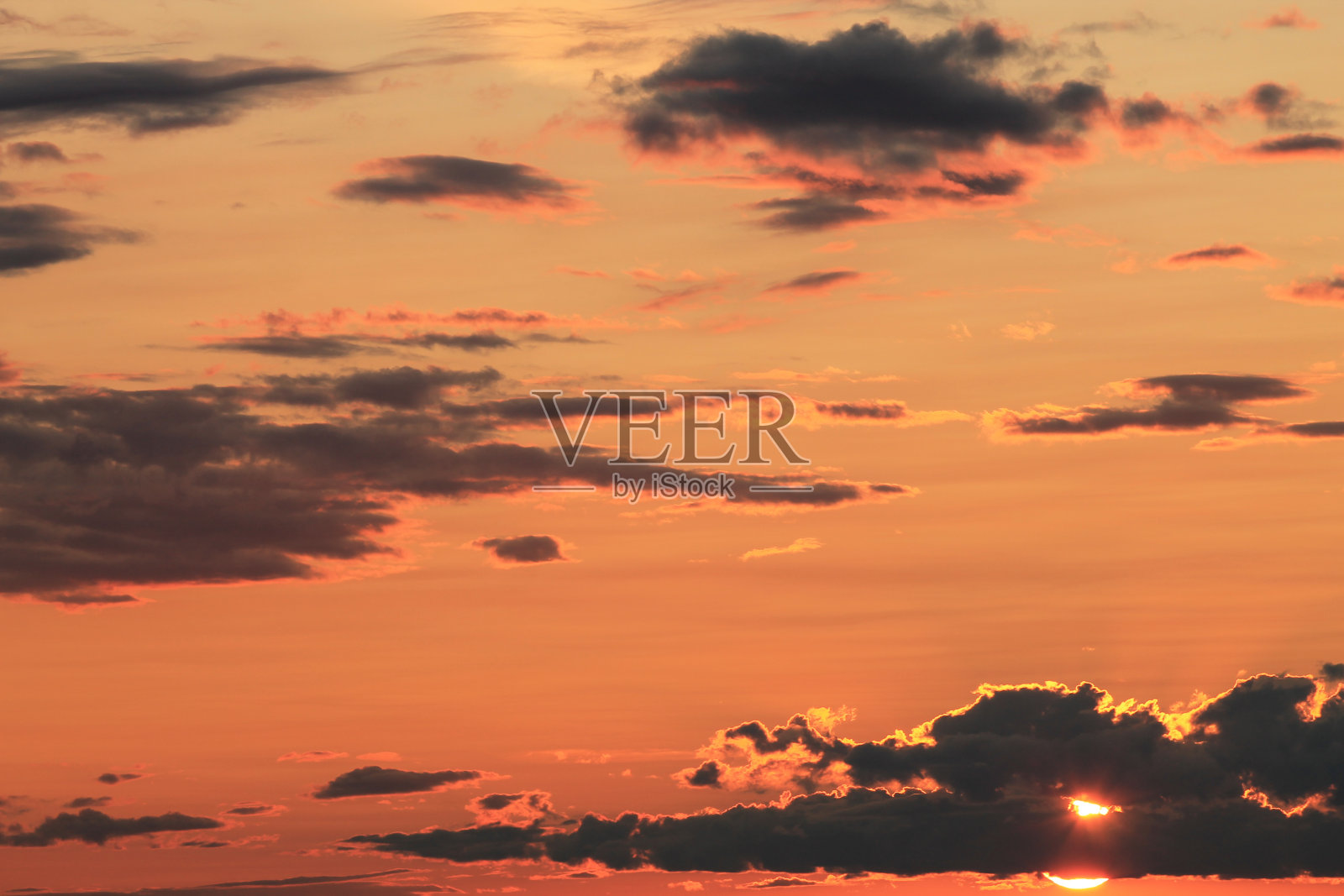 有雾的日落。波罗的海。照片摄影图片