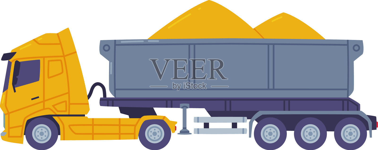 自卸卡车作为货运配送物流服务设计元素图片