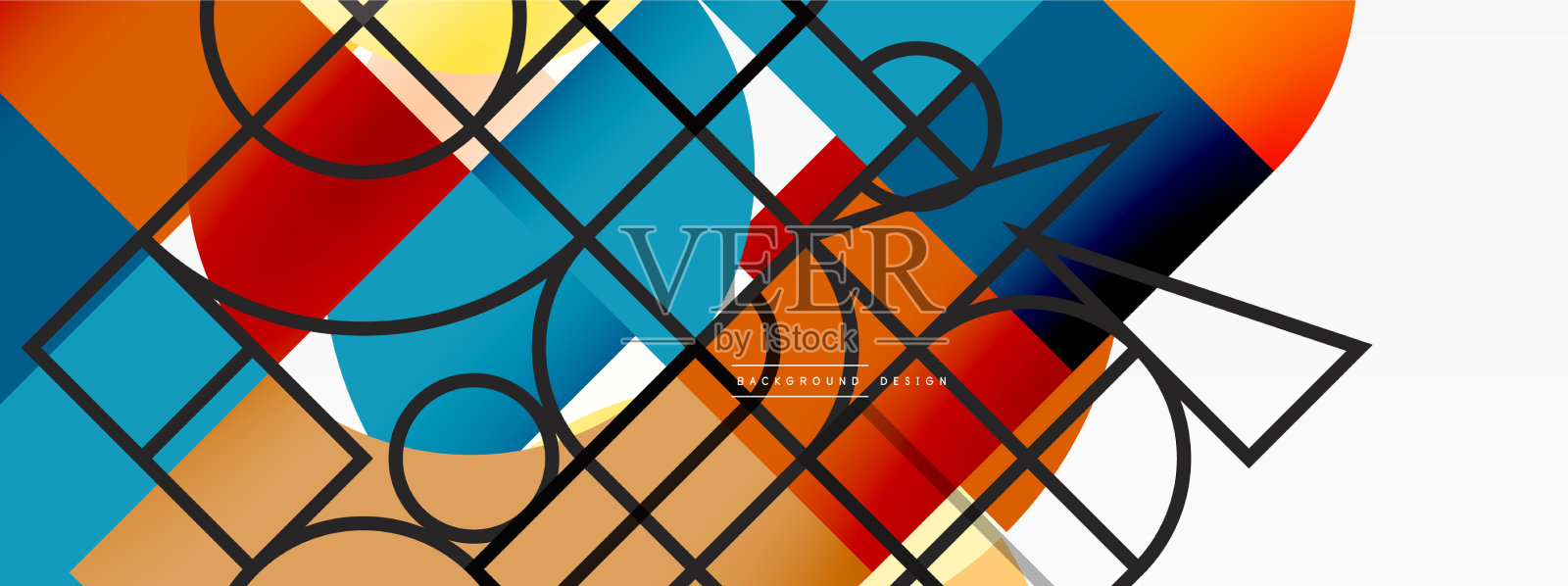 美丽的抽象背景圆三角形插画图片素材