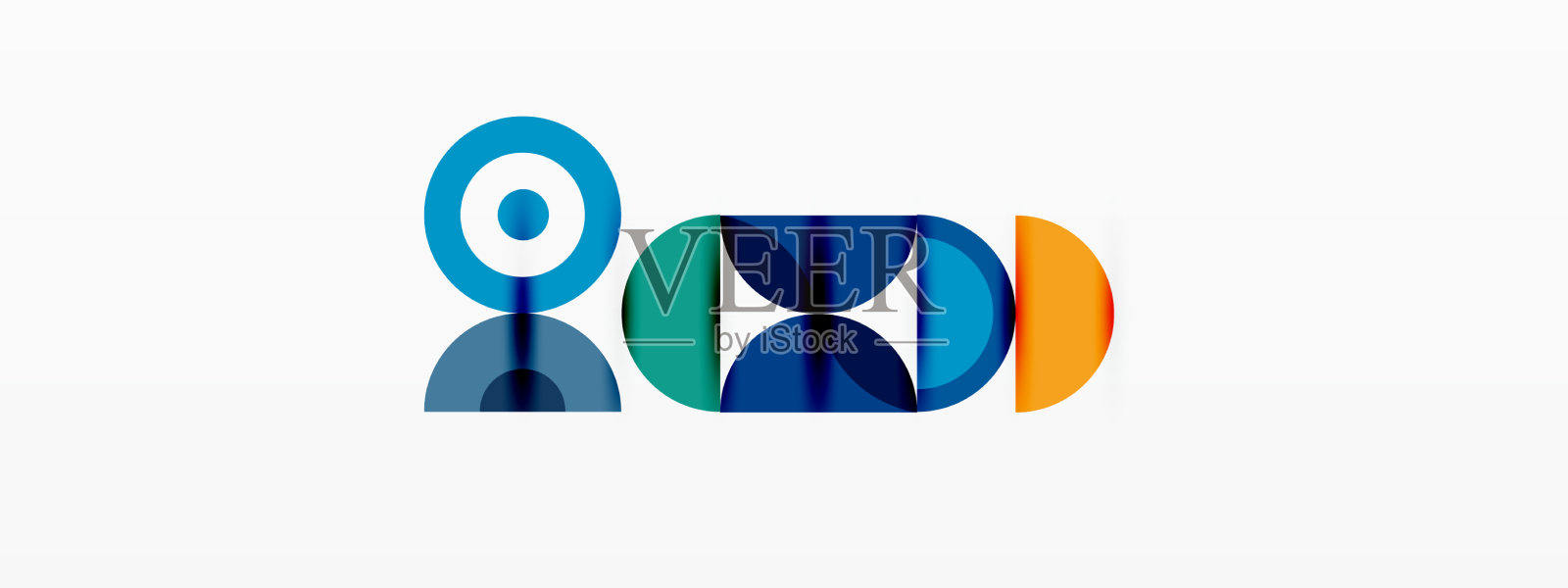 彩色圆抽象背景模板插画图片素材