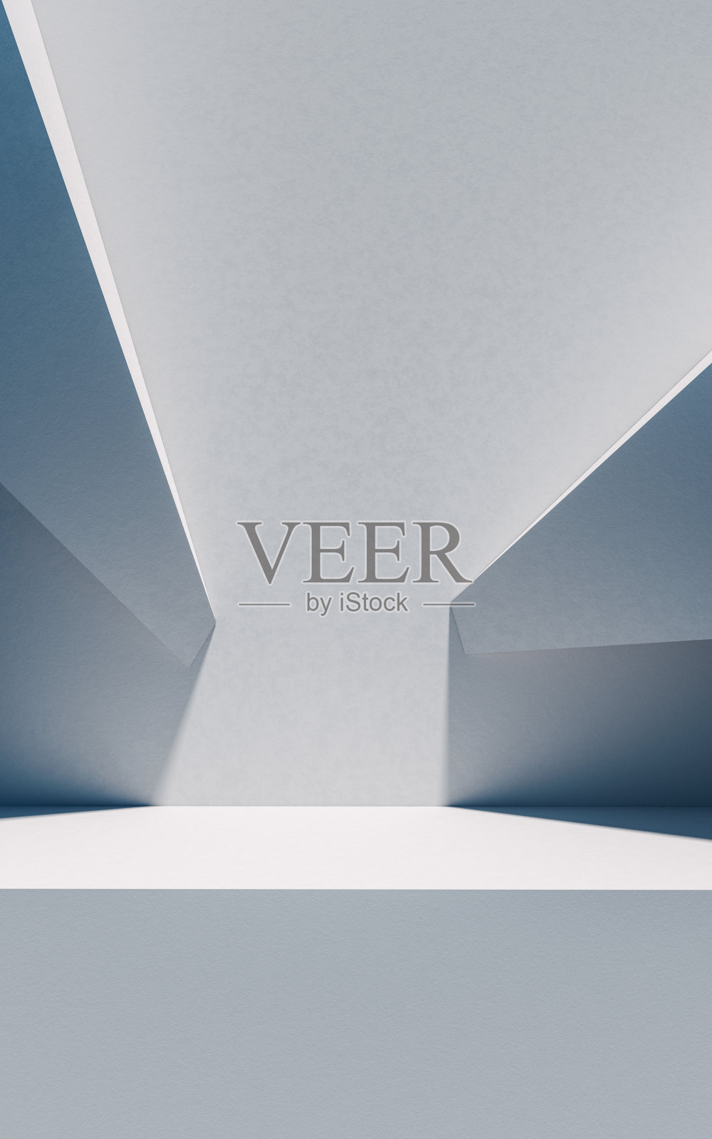 抽象几何建筑，三维渲染。照片摄影图片