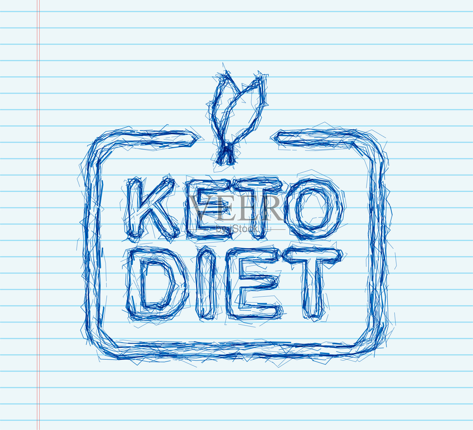 生酮饮食标志标志。酮饮食。草图图标。矢量图插画图片素材