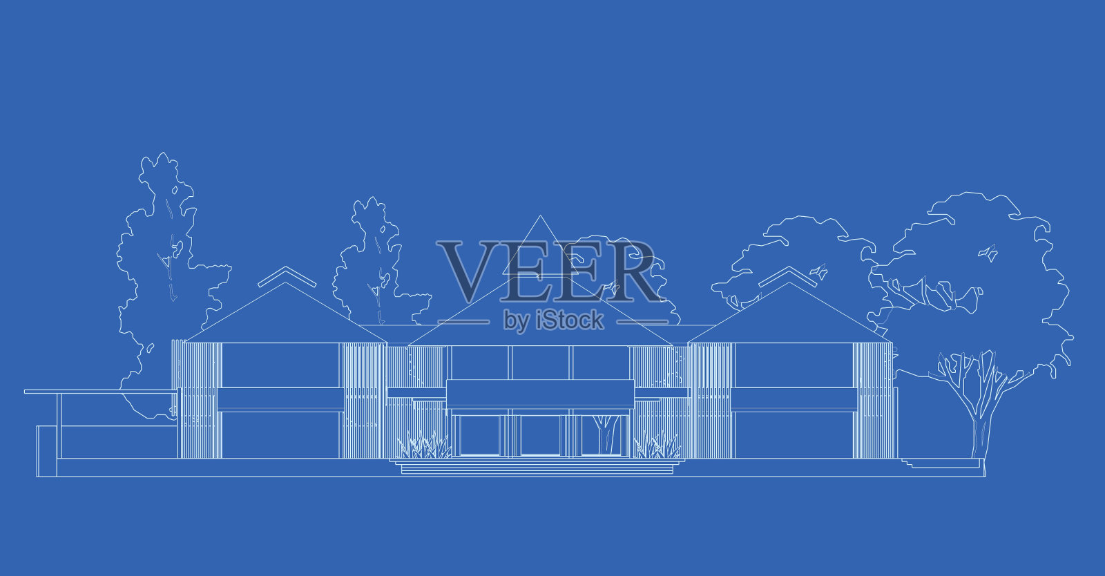 图纸中的建筑图纸插画图片素材