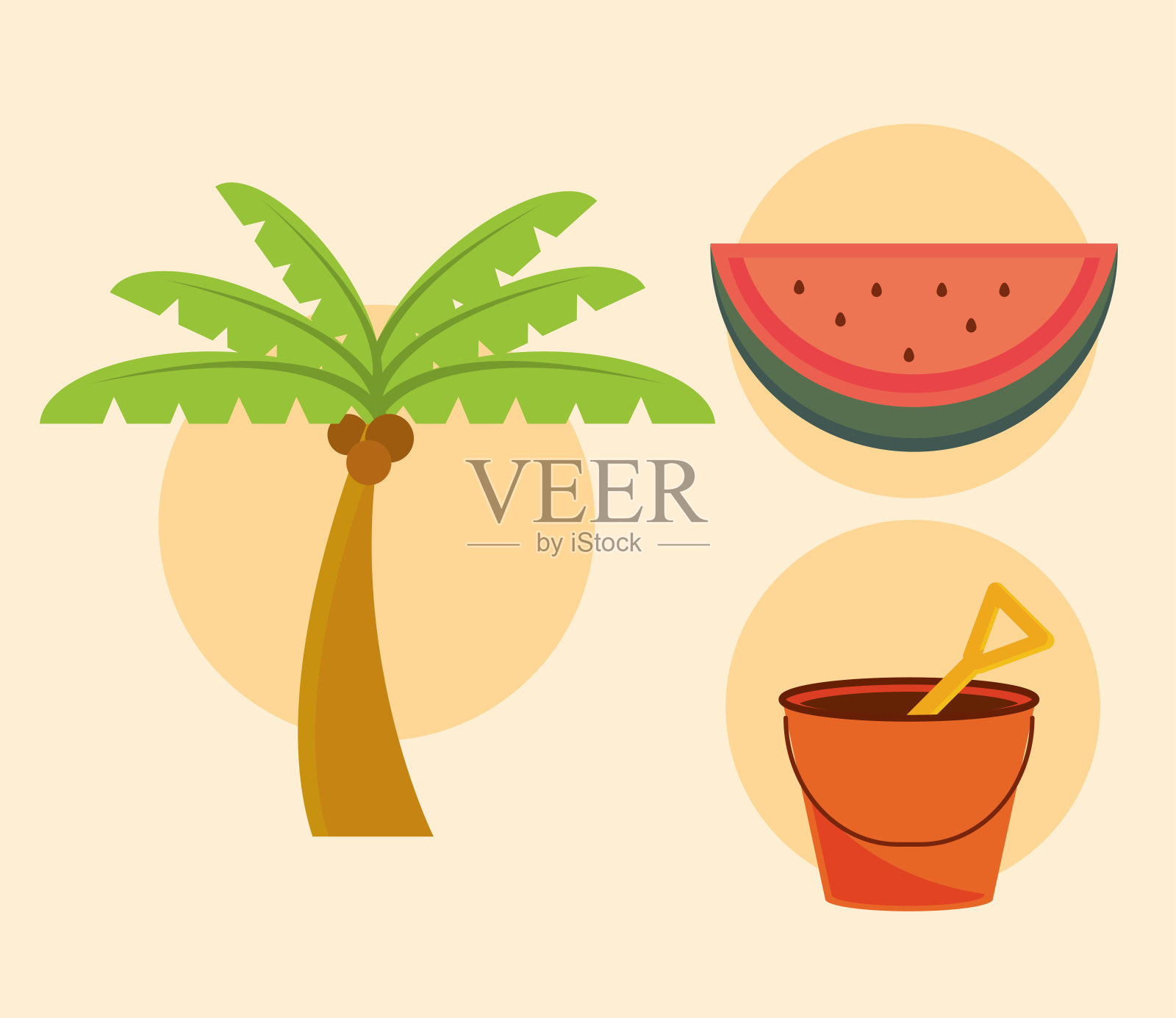 夏季的玩具插画图片素材