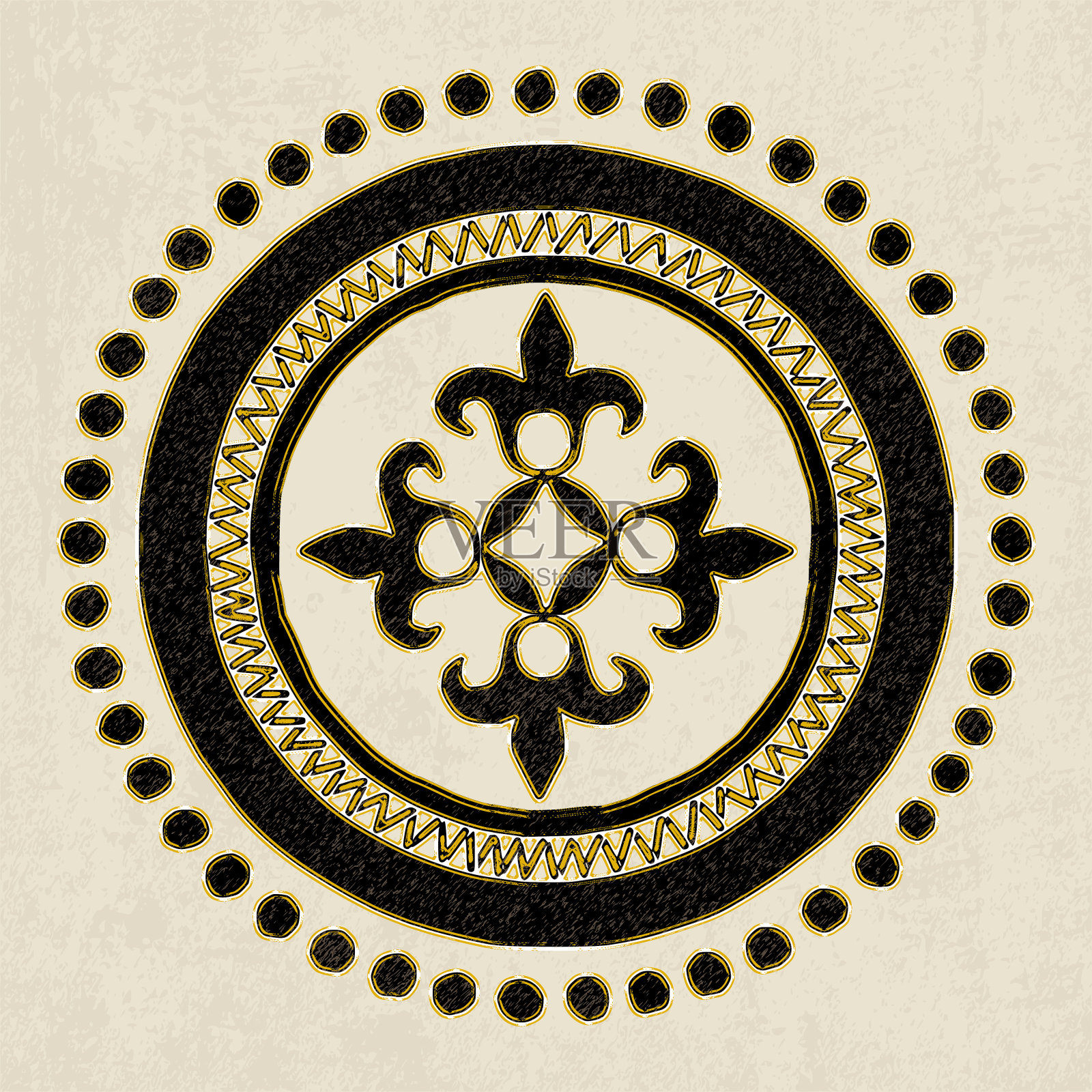 对中亚艺术的幻想，传统的点缀插画图片素材